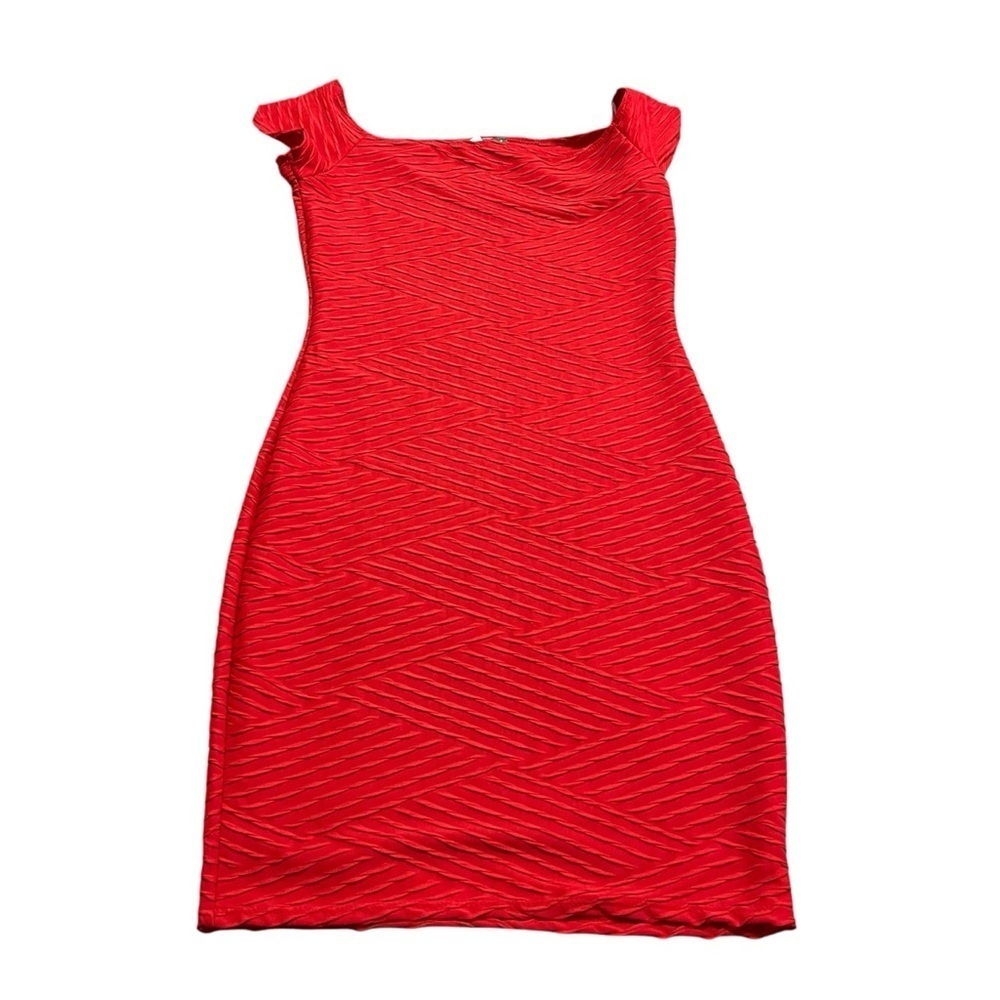 Y2K Brat Star Red bodycon mini dress with square neckline Size Small 90s holiday